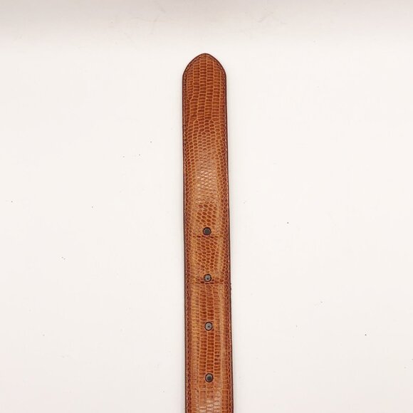 Ralph Lauren RL Crown 67 Brown Reptile Embossed Genuine Leather Belt Size M - Picture 12 of 14